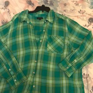 Plus size Lane Bryant plaid blouse